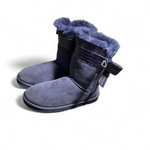 UGG Australia 1003174 Josette blue suede/sheepskin boots size 8